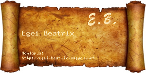 Egei Beatrix névjegykártya