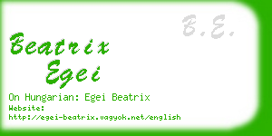 beatrix egei business card